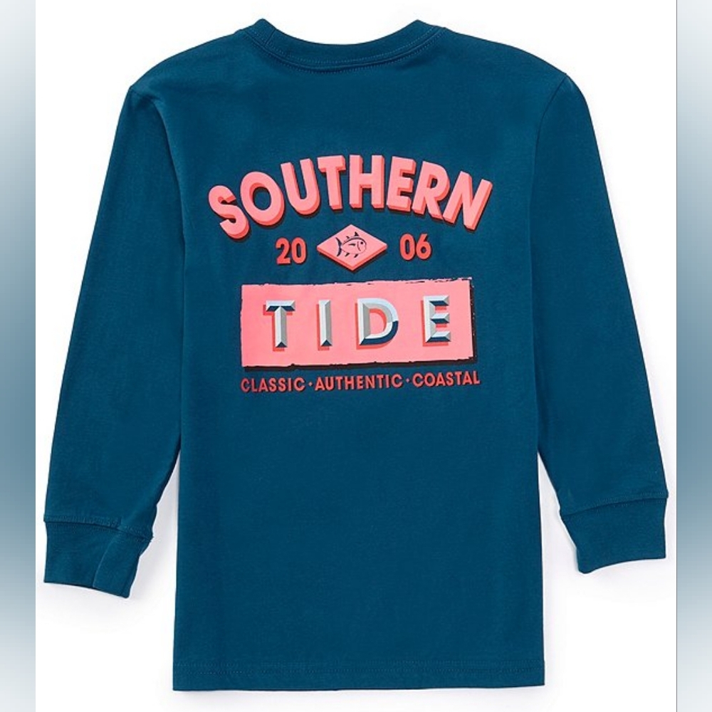 Southern Tide Kids Blue Long Sleeve Shirt